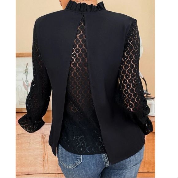 Boho black lace blouse - Picture 4 of 6